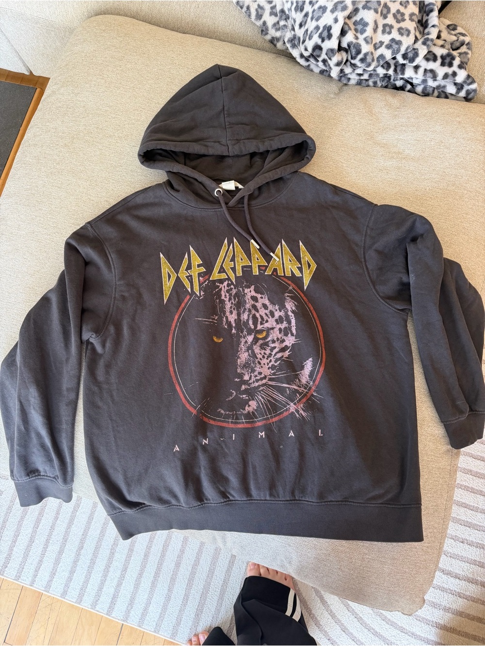 Black 'Animal' Graphic Hoodie - Band Logo Pullover